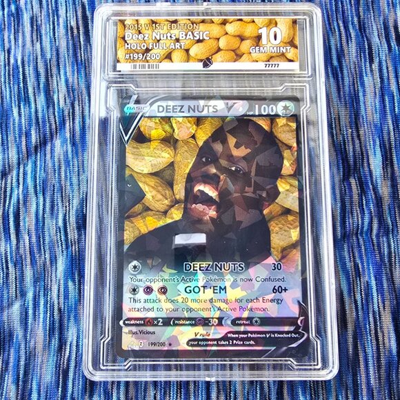 Deez Nuts Meme Pokemon Card - custom slab - Picture 8 of 8